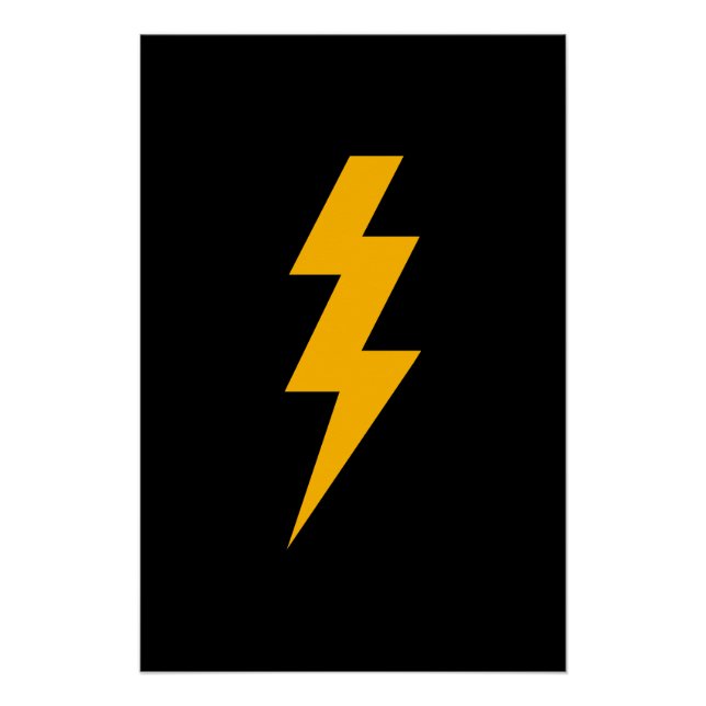 Poster Lightning Bolt Yellow (Devant)