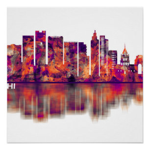 Poster Ligne aérienne de Delhi Inde