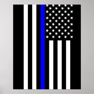 Poster Ligne Bleue fine aux États-Unis