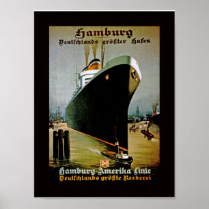 Poster Ligne Hambourg-Amerika