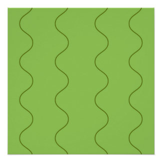 Poster Ligne ondulée verte groovy abstraite moderne minim