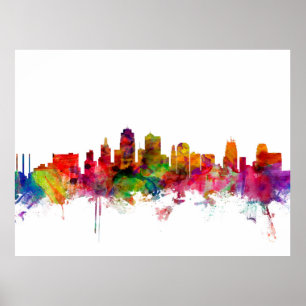 Poster Ligne Skyline de Kansas City