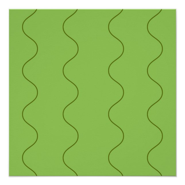 Poster Ligne Super verte Wavy Abstraite moderne minimalis (Devant)