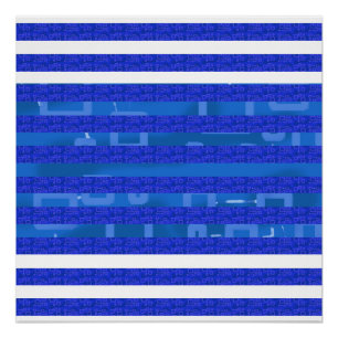 Poster Lignes géométriques bleu blanc cool