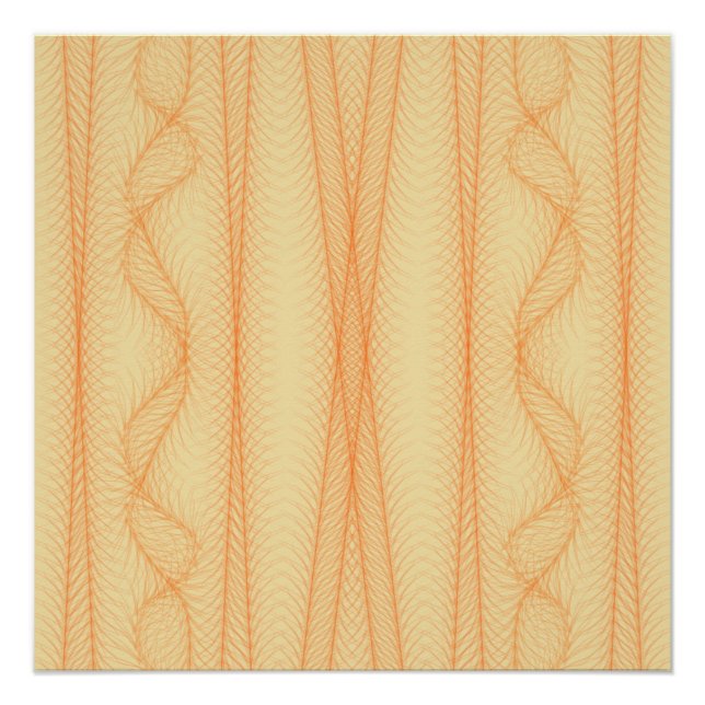 Poster Lignes orange sur arrière - plan jaune (Devant)