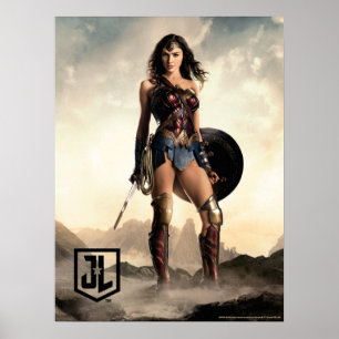 Poster Ligue de Justice   Wonder Woman Sur Le Champ De Ba
