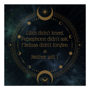 Poster Lilith n'a pas Kneel Divine Rebellion Inspirationn