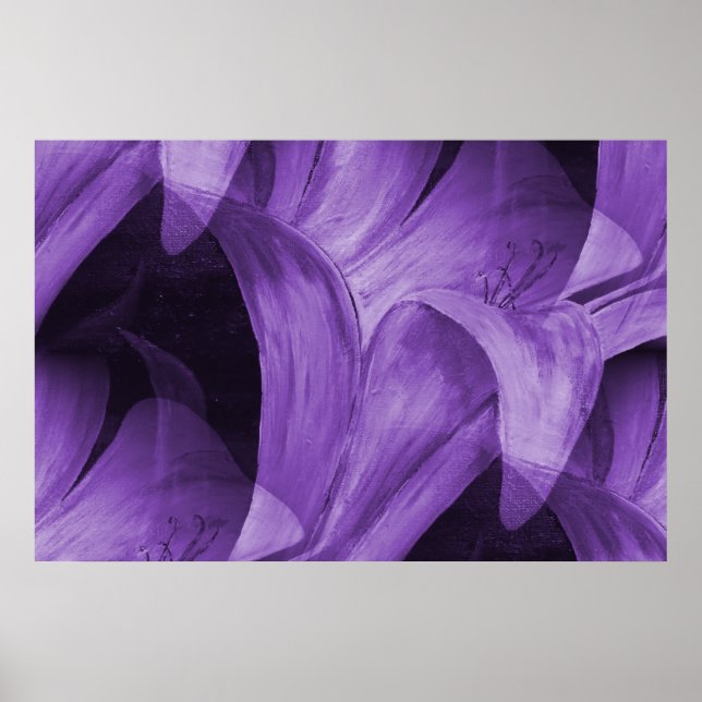 Poster Lily Abstraite violette par Mark Moore (Devant)
