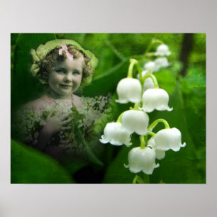Poster Lily de la vallée Sweet White Bell Flower Bouquet
