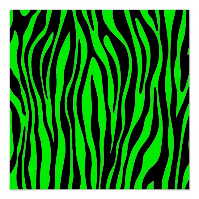 Poster Lime Green Zebra (Devant)