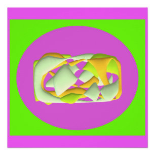 Poster Lime Vert et violet clair motifs