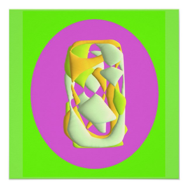 Poster Lime Vert et violet clair Tapisserie motif (Devant)