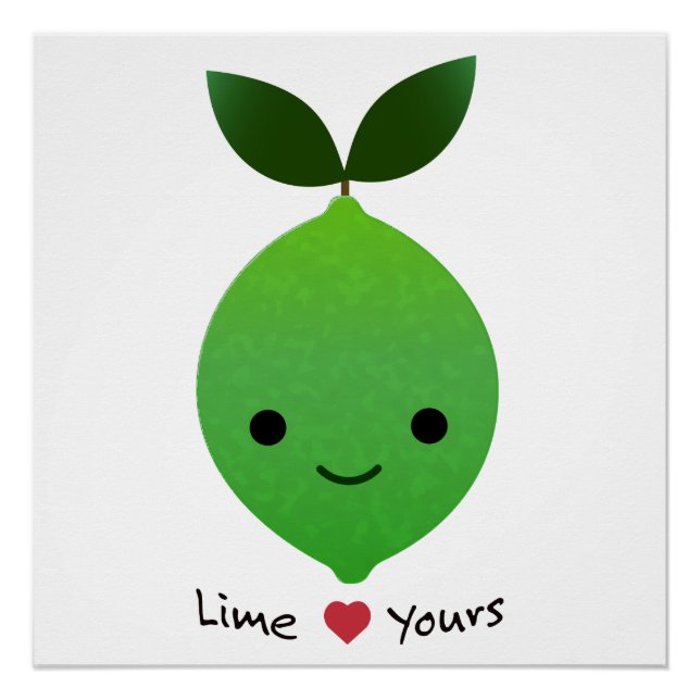 Poster Lime Yours Cute Kawaii Lime (Devant)