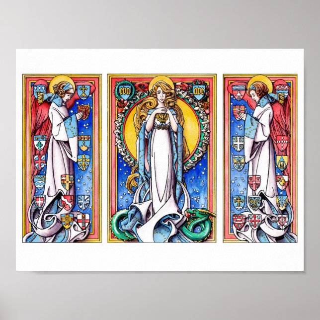 Poster L'Immaculée Conception avec les Anges Accompagnate (Devant)