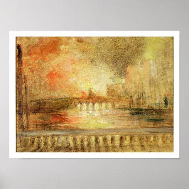 Poster L'incendie des Chambres du Parlement, auparavant (Devant)