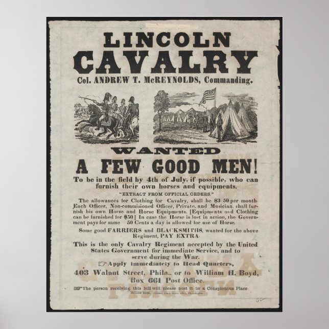 Poster Lincoln Cavalry (Devant)