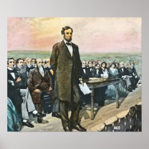 Poster Lincoln livrant l'adresse Gettysburg Vintage