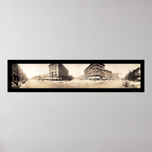 Poster Lincoln NE Streets Photo 1908 (Devant)