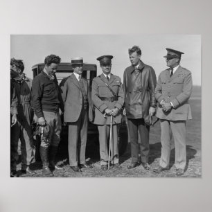 Poster Lindbergh et Wright à la photographie de champ de