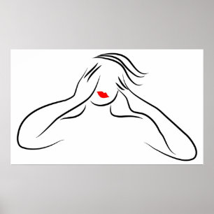 Poster Line Lady