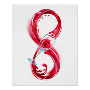 Poster L'infini avec du vin rouge