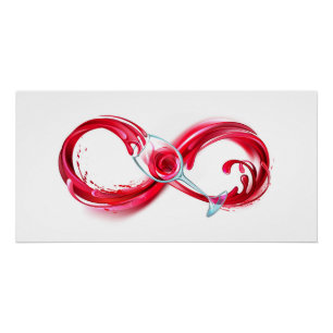 Poster L'infini avec du vin rouge