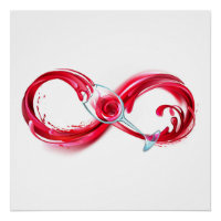 L'infini avec du vin rouge