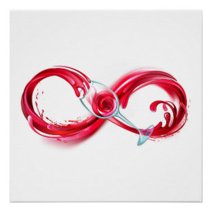 Poster L'infini avec du vin rouge