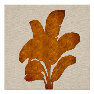 Poster Linge de cuivre Banane Plante toile Collage Imprim
