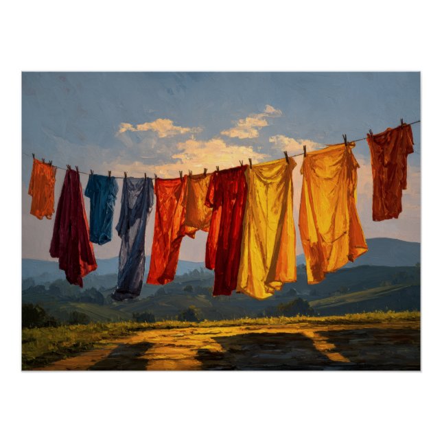 Poster Linge doré au coucher du soleil (Devant)