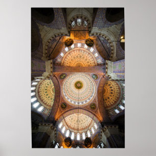 Poster L'intérieur de la nouvelle mosquée à Istanbul