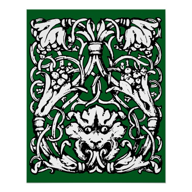 Poster Lion à entrelacs du début du XXe siècle (Devant)