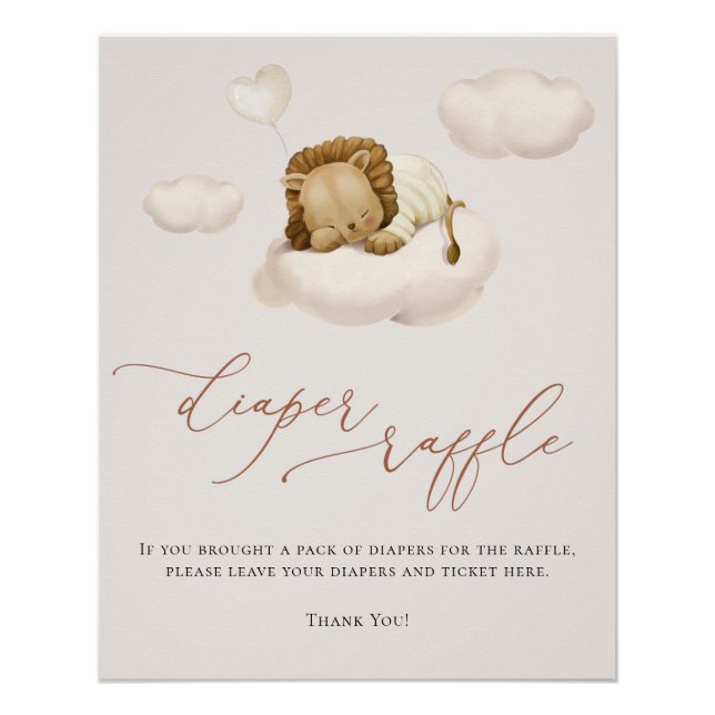 Poster Lion Baby Cloud Balloon Déchets Raffle (Devant)