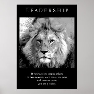 Poster Lion de leadership motivationnel tendance