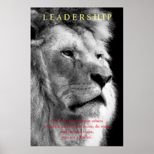 Poster Lion de leadership motivationnel tendance