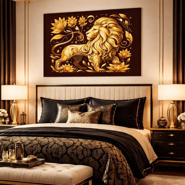 Poster Lion d'or majestueux (Créateur téléchargé)