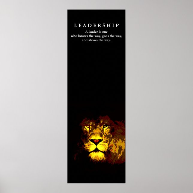 Poster Lion du leadership motivationnel (Devant)
