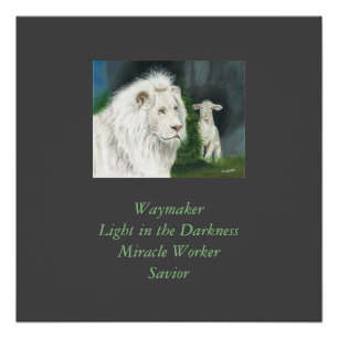 Poster Lion et agneau