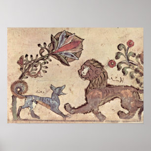 Poster Lion et le chacal Dimna par Kais Salman
