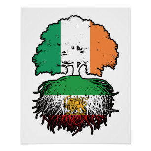 Poster Lion et Soleil aux Racines Iraniennes Cultivé en I