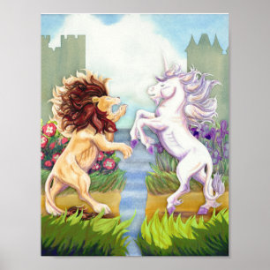 Poster Lion et Unicorne