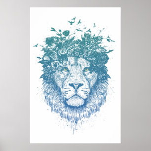 Poster Lion floral