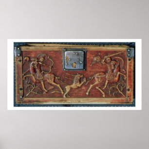 Poster Lion Hunt, plaque from a Byzantine casket, 11th ce