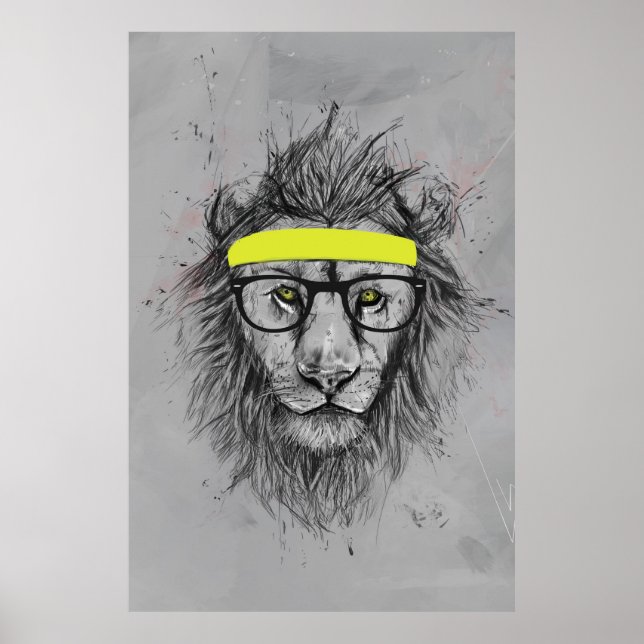 Poster lion huppé (Devant)
