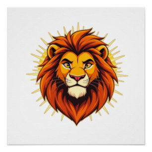 Poster Lion Majestueux – Roi du Pouvoir et de l'Autorité