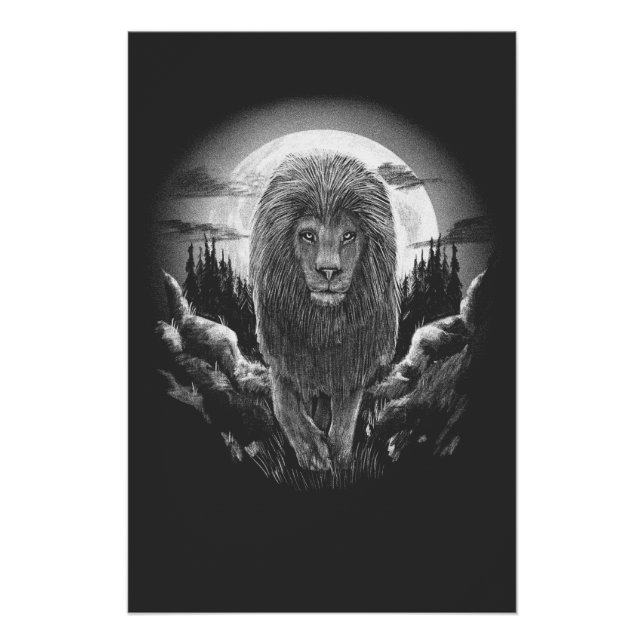 Poster Lion réaliste (Devant)