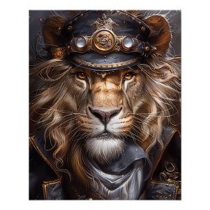 Poster Lion Steampunk