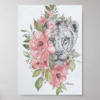 Poster Lioness Premium Canvas Gloss (5x7)