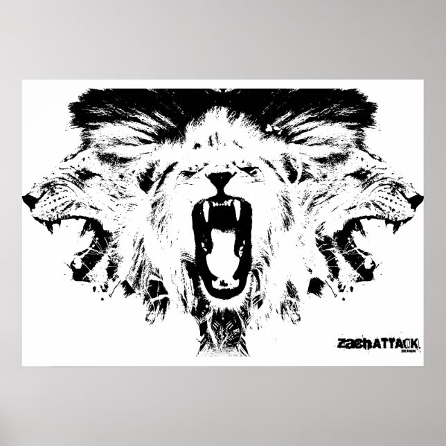 Poster Lions RAWR (Devant)