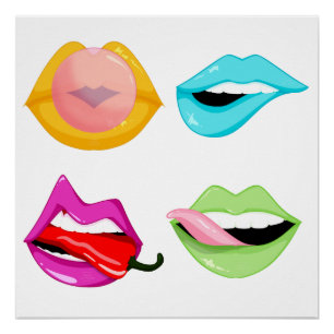 Poster Lips façon Pop'art